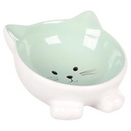 Flamingo Cat Bowl Design Puzi i grönt